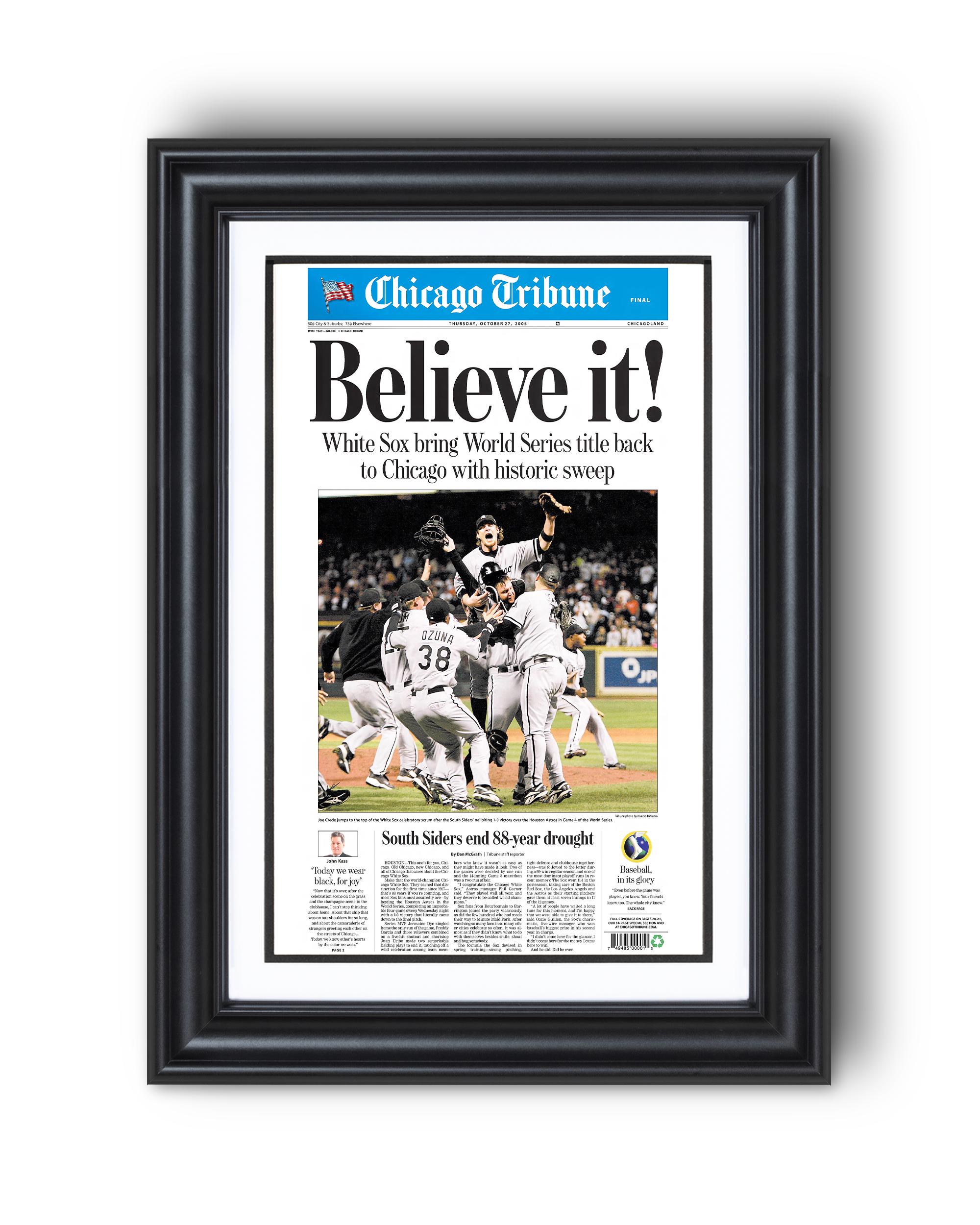 2005 Chicago White Sox “believe It!” World Series Champions Framed