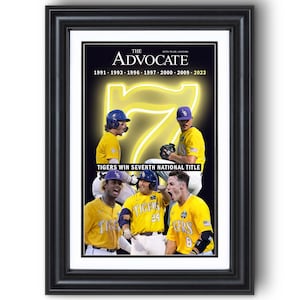 2023 Louisiana Baseball “Seventh National Title” College World Series Framed Front Page Newspaper