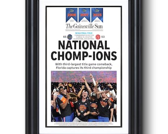 2025 Florida Basketball “NATIONAL CHOMPIONS” Framed Newspaper