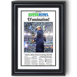 2004 New England Patriots Super Bowl Framed Newspaper Front