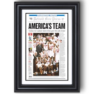 2004 Detroit Pistons “AMERICA’S TEAM” Champions Framed Newspaper Print