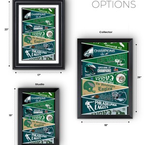 Lámina de la colección “Banderas Vintage 1950-2025” de los Philadelphia Eagles – Arte clásico de pared de fútbol americano imagen 5