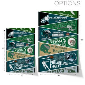 Lámina de la colección “Banderas Vintage 1950-2025” de los Philadelphia Eagles – Arte clásico de pared de fútbol americano imagen 6