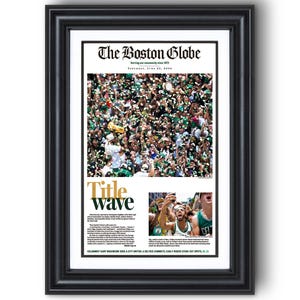 2024 Boston Celtics “Title Wave” Champions Parade Framed Newspaper Print
