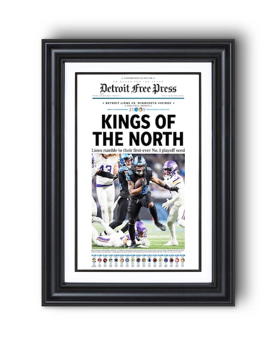 2025 Detroit Football NFC No. 1 Seed "Kings of the North" Commemorative Newspaper Print