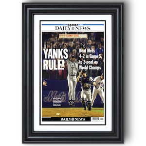 2000 New York Yankees World Series Champions “YANKEES RULE!” Framed Front Page Newspaper Print