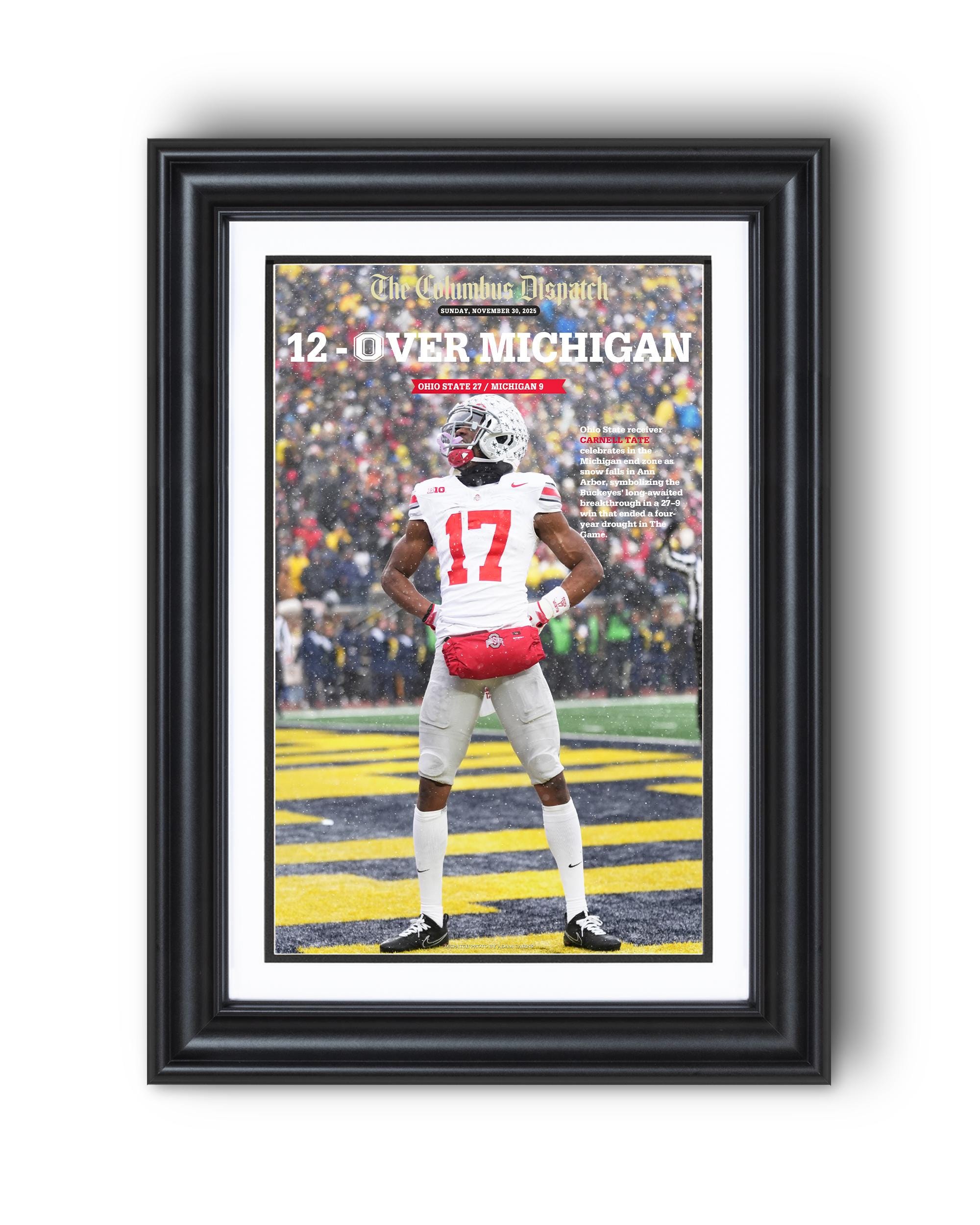 Discover 2025 Ohio State Buckeyes vs Michigan Rivalry Win UnFramed Newspaper Poster