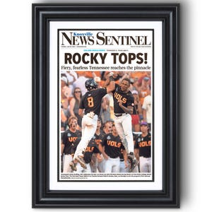 2024 Tennessee Baseball College World Series Champions “ROCKY TOPS!” Framed Newspaper