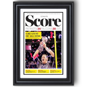 2017 New England Patriots “Greatest of All Time” Super Bowl Champions Framed Newspaper Print