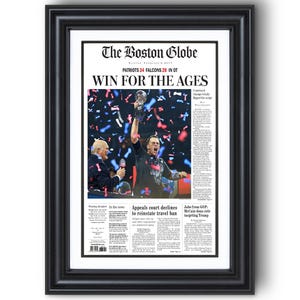 2017 New England Patriots “WIN for the AGES” Super Bowl Champions Framed Front Page Newspaper Print