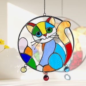 100% handgefertigter Glasmalerei-Sonnenfänger - Charmanter Fensterschmuck, einzigartiger Wohnakzent, durchdachtes Geschenk für Mama, perfekt für den Muttertag