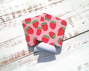 Strawberry Can Coozie: Fruit Style Foam Drink Holder
