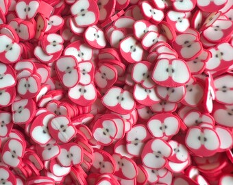 Pomme rouge miniature 5 mm, pépites d'argile, faux saupoudrages pour la conception/embellissement d'art d'ongles, fabrication de slime, art DIY, non comestible