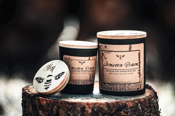 Monsoon Season – Eco-Friendly Floral Luxury Soy Candle in a Reusable Glass Jar