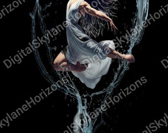 Grazia liquida: danza dinamica Arte digitale, scarica Stampa