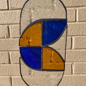 Art Deco Orange and Blue Suncatcher