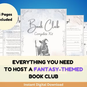 Fantasy Book Club Starter Kit | Printable Reading Tracker, Discussion Questions, Games, Character Sheets & More | Digital Download