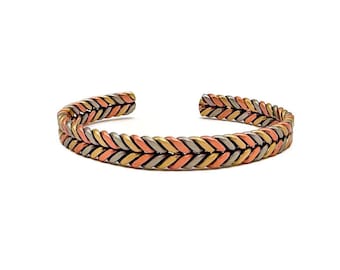 Handgefertigtes geflochtenes Kupfer Armband | Armreif | Manschette | Schmuck | Anhänger