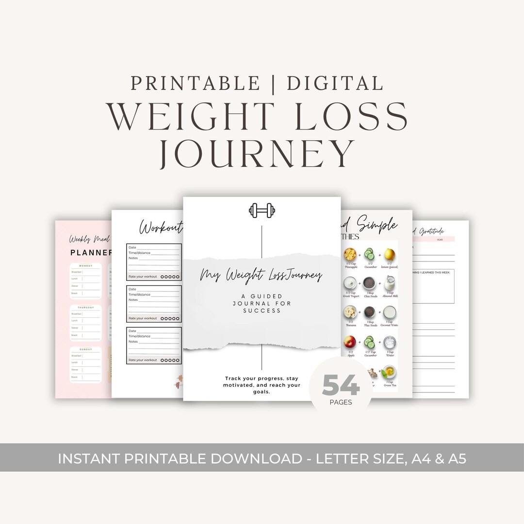 Weight Loss | Printable Weight Loss Journey Journal | Tracker | Fitness ...