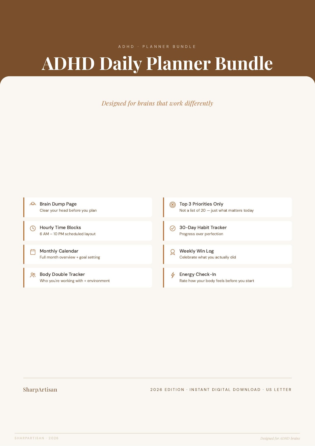ADHD Student Planner Printable Bundle | Daily Weekly Schedule, Focus ...
