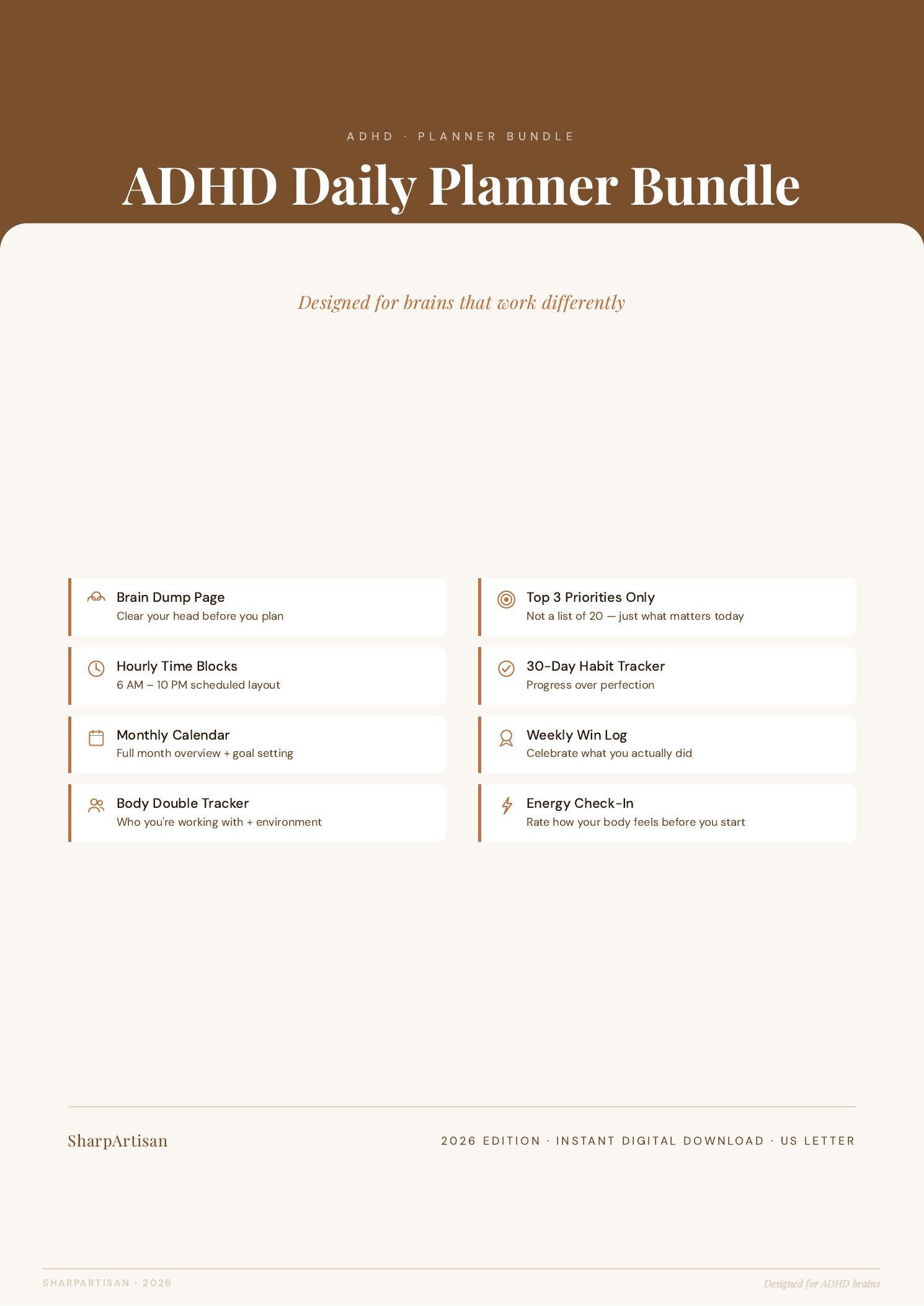 ADHD Student Planner Printable Bundle | Daily Weekly Schedule, Focus ...