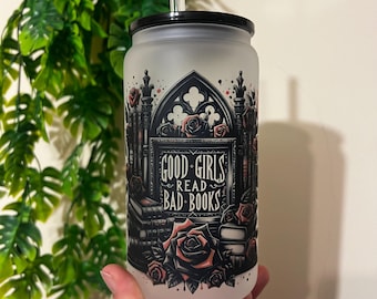 Horror movies characters glass cup 16oz with bamboo lid and straw blood dripping glass cup spooky Jason chuck Michael Myers Halloween