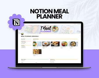 Notion Planner: Aesthetic Meal & Life Planner Template for Organizing Your Meals, Goals, Productivity