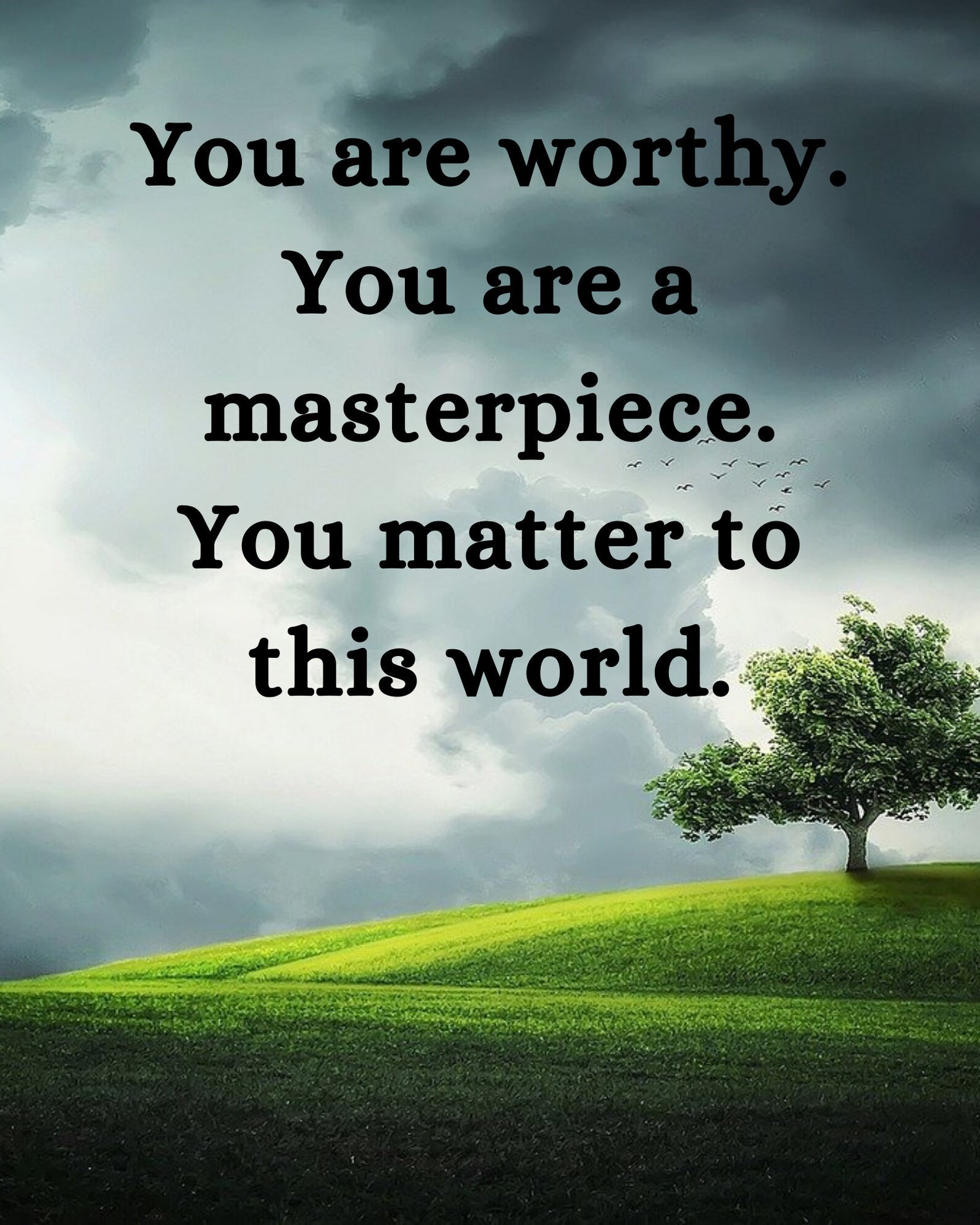 You Are Worthy Inspirational Quote Wall Print Instant Download