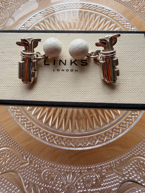 Links of London sterling silver 925 golf cuff links