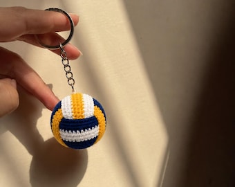 Mini Volleyball Crochet Pattern PDF, Amigurumi Volleyball Keychain Pattern, Sports Bag Charm Gift, Beginner Crochet Instant Download