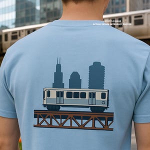 ONLY 10 Made - Chicago L Train T-Shirt - Minimalist Urban Landmark Tee - CTA-Inspired Gift for Travelers & City Lovers