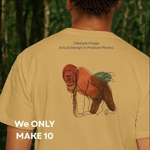 Orangutan Shirt, Borneo Wildlife T Shirt, Jungle Animal Tee, Gift for Animal Lovers