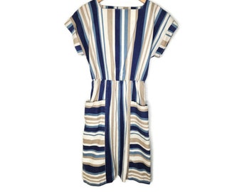 1970s Striped Vintage Day Dress by ifi