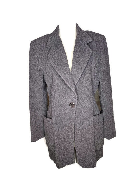 1980s Escada Grey Wool Cashmere Oversized Vintage 