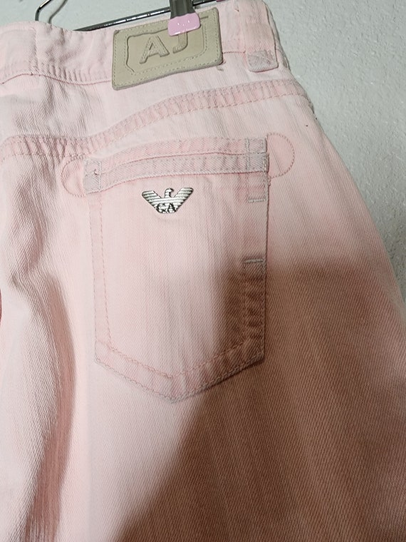 1980s Armani Wide Leg Jeans in Pink Size 31 - image 4