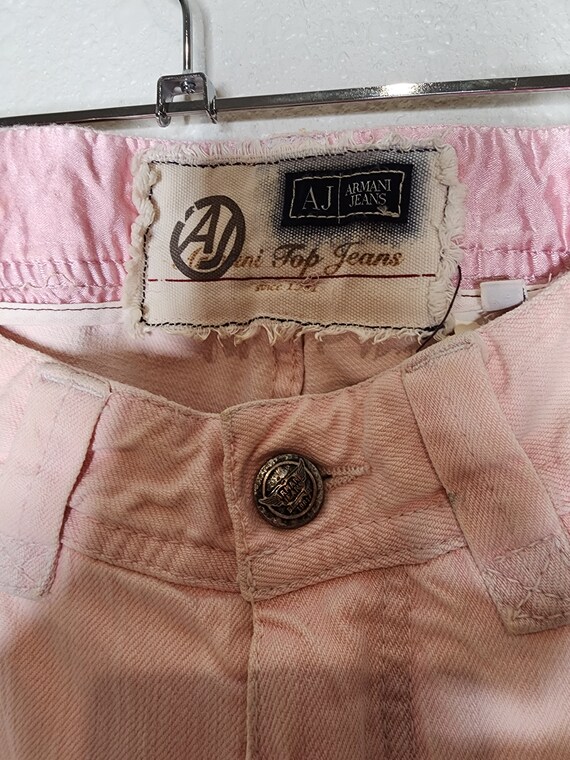 1980s Armani Wide Leg Jeans in Pink Size 31 - image 5