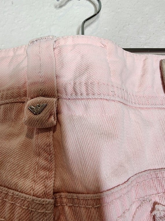 1980s Armani Wide Leg Jeans in Pink Size 31 - image 6