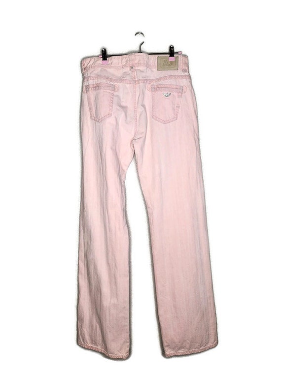 1980s Armani Wide Leg Jeans in Pink Size 31 - image 3