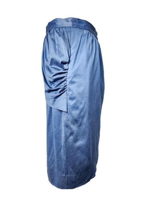 1980s Amen Wardy Blue Peplum Vintage Skirt Size 10 - image 4