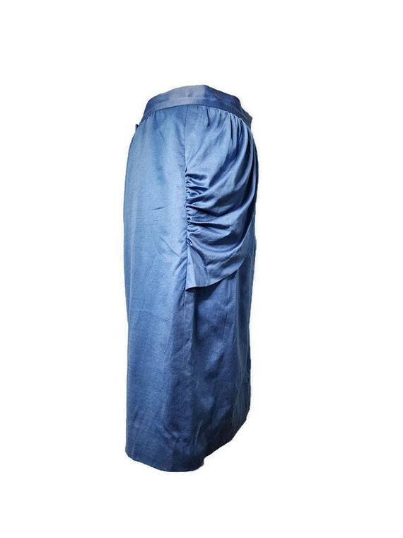 1980s Amen Wardy Blue Peplum Vintage Skirt Size 10 - image 3