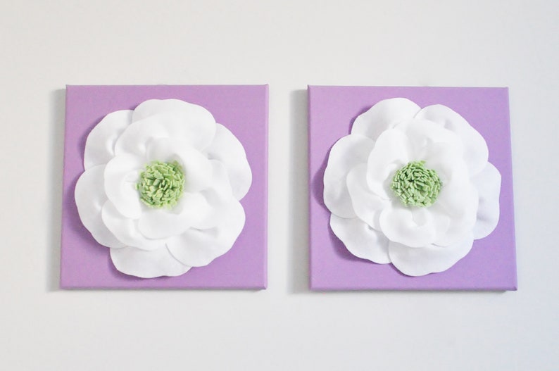 Bathroom White Poppy On Lilac Bathroom Wall Decor Lilac And Etsy