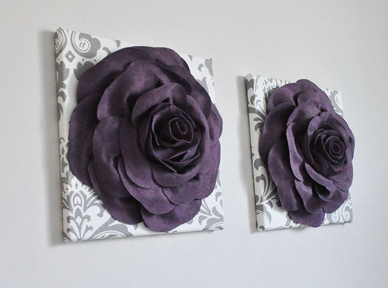 Plum Purple Wall Art Sugar Royal Wool Home Decor 3d Flower Textile Nursery Fl