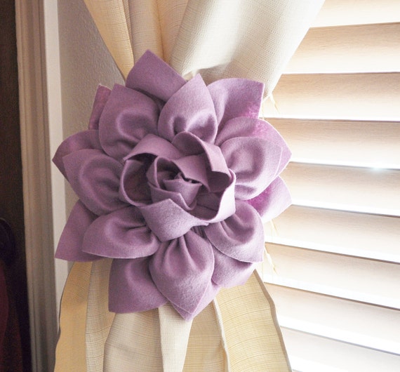 Dahlia Flower Curtain Tie Backs Curtain Tiebacks Curtain Etsy