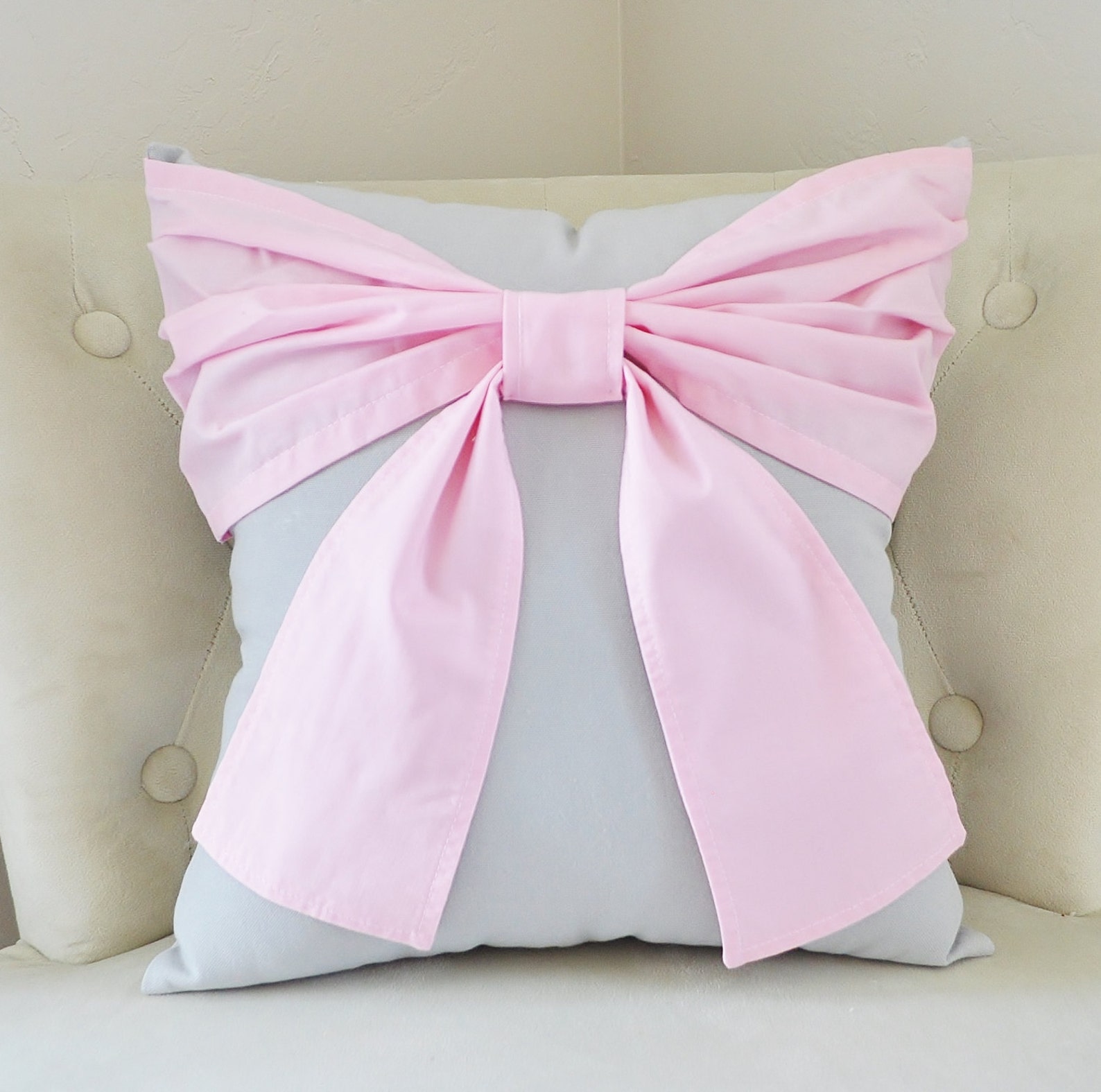 Bow on White Pillow Cover Modern Bow Throw Pillow Cover Etsy