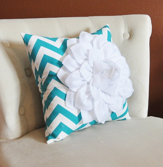 Items similar to PILLOWS Home Decor Pillow, Turquoise Chevron, Baby