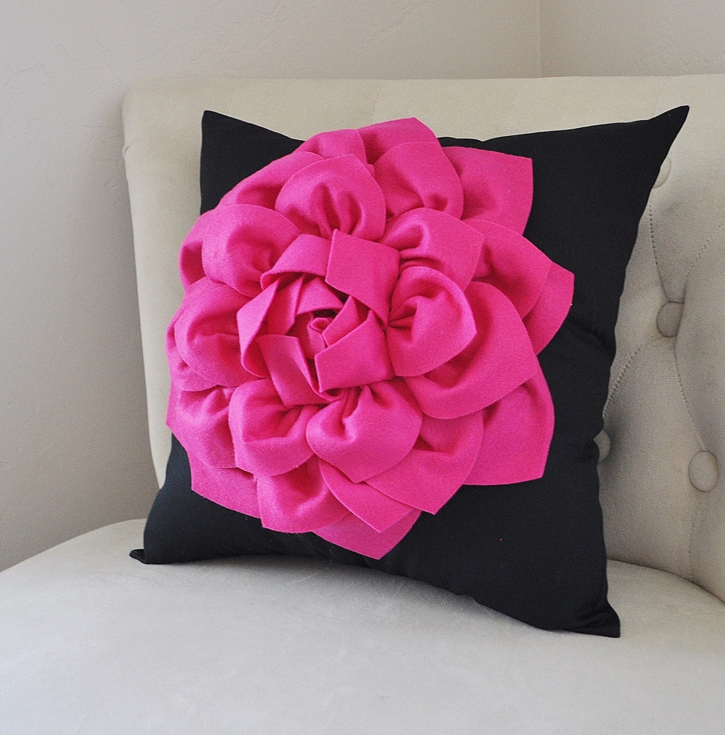 Hot Pink Pillows Pink Dorm Decor Hot Pink Diva Pillow Etsy