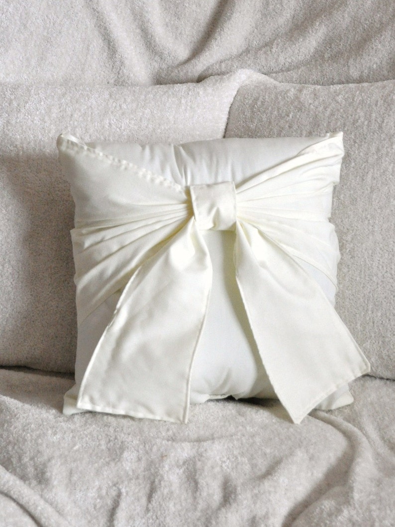 Cream Bow Pillow Decorative Pillow Etsy