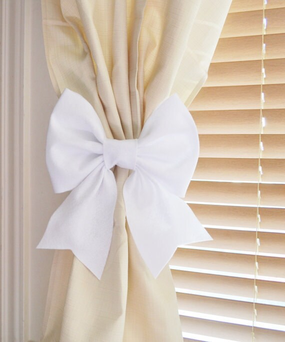 One Bow Curtain Tie Backs Curtain Tiebacks Curtain Holdback Etsy