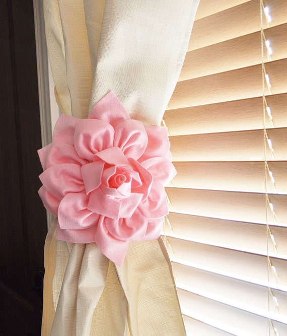 Nursery Decor Two Dahlia Flower Curtain Tie Backs Image 0