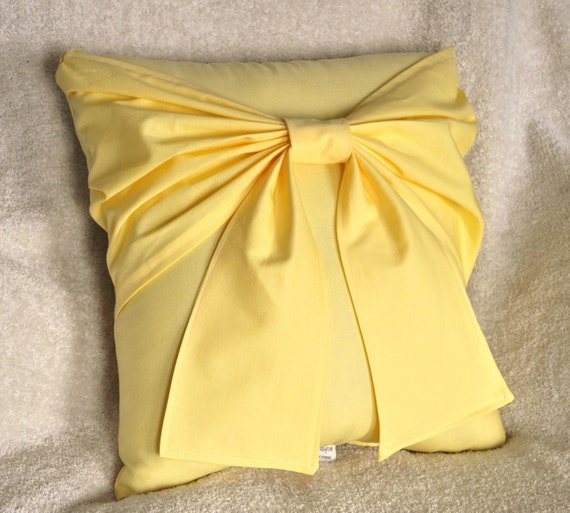 Yellow Bow Pillow Decorative Pillow Etsy